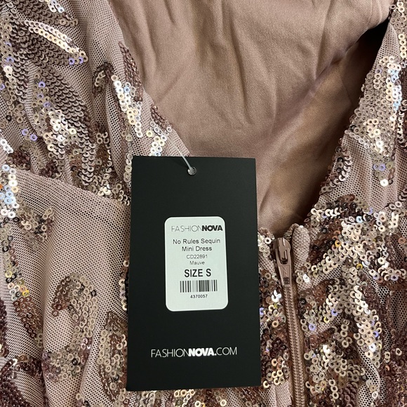 Fashion nova women’s No Rules Sequin Mini Dress -  color Mauve - Picture 10 of 14